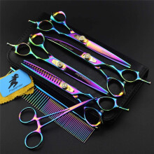 Professional Pet Grooming Scissors Set 7 Inch Stainless Steel Dog and Cat Hair Cutting Kit