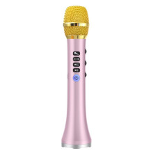 Microphone L-698DSP 20 W avec Haut-Parleur Sans Fil pour une Qualité Sonore Améliorée, Couleur Or Rose.