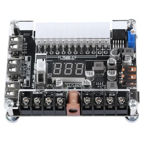 New 20/24 Pin ATX Power Adapter Board Pd2.0/Pd3.0 Power Module Adapter Adjustable Voltage with Red Digital Display