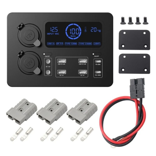 Car USB Charging Hub with LED Light & Type C Port for Efficient Power Management with Cable 1