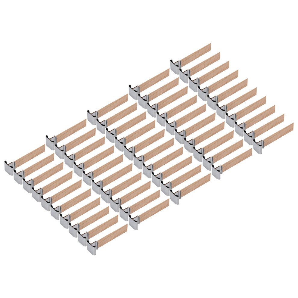 DIY Candle Making Kit: 50pcs 2.4 x 0.5 Inch Wooden Wicks with Metal Base