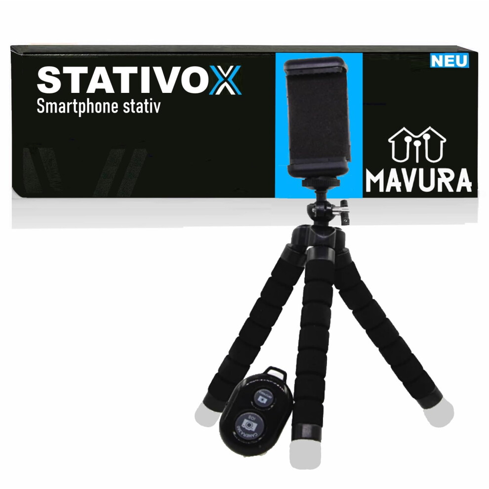 Smartphone Tripod With Bluetooth Remote, Flexible Wrapable Legs, Universal Stand For Iphone And Samsung 9382693195340