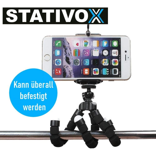 Smartphone Tripod with Bluetooth Remote, Flexible Wrapable Legs, Universal Stand for iPhone and Samsung 1