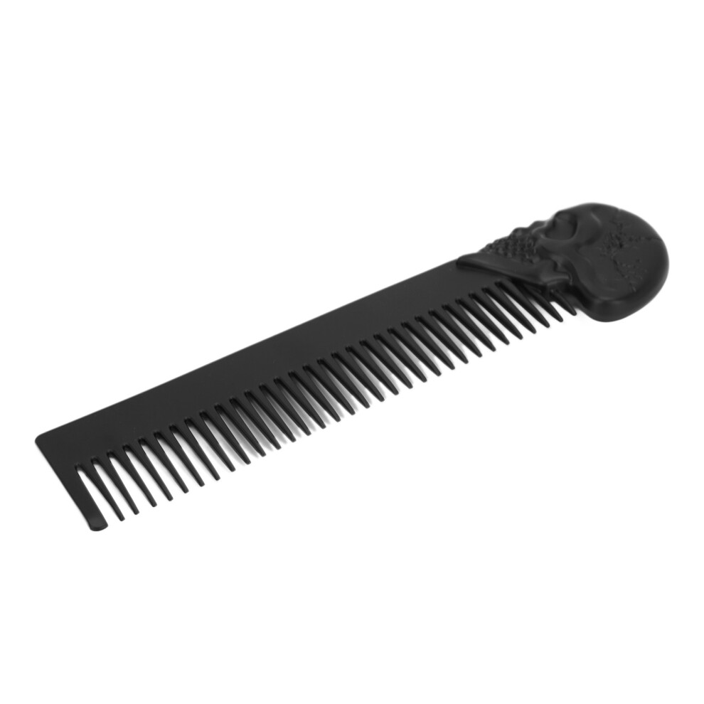 Black Portable Skull Zinc Alloy Comb For Beard And Hair Shaping