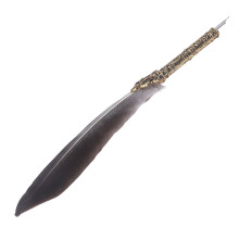 Zinc Alloy Feather Quill Pen Gray 28cm Elegant Retro Style