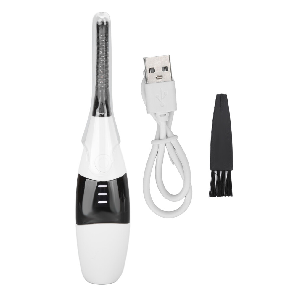 USB Rechargeable Heated Eyelash Curler For Asian Eyes, Three Temperature Gears LED Display Quick Heating In 10 Seconds Safe No Harm To Skin And Lashes
