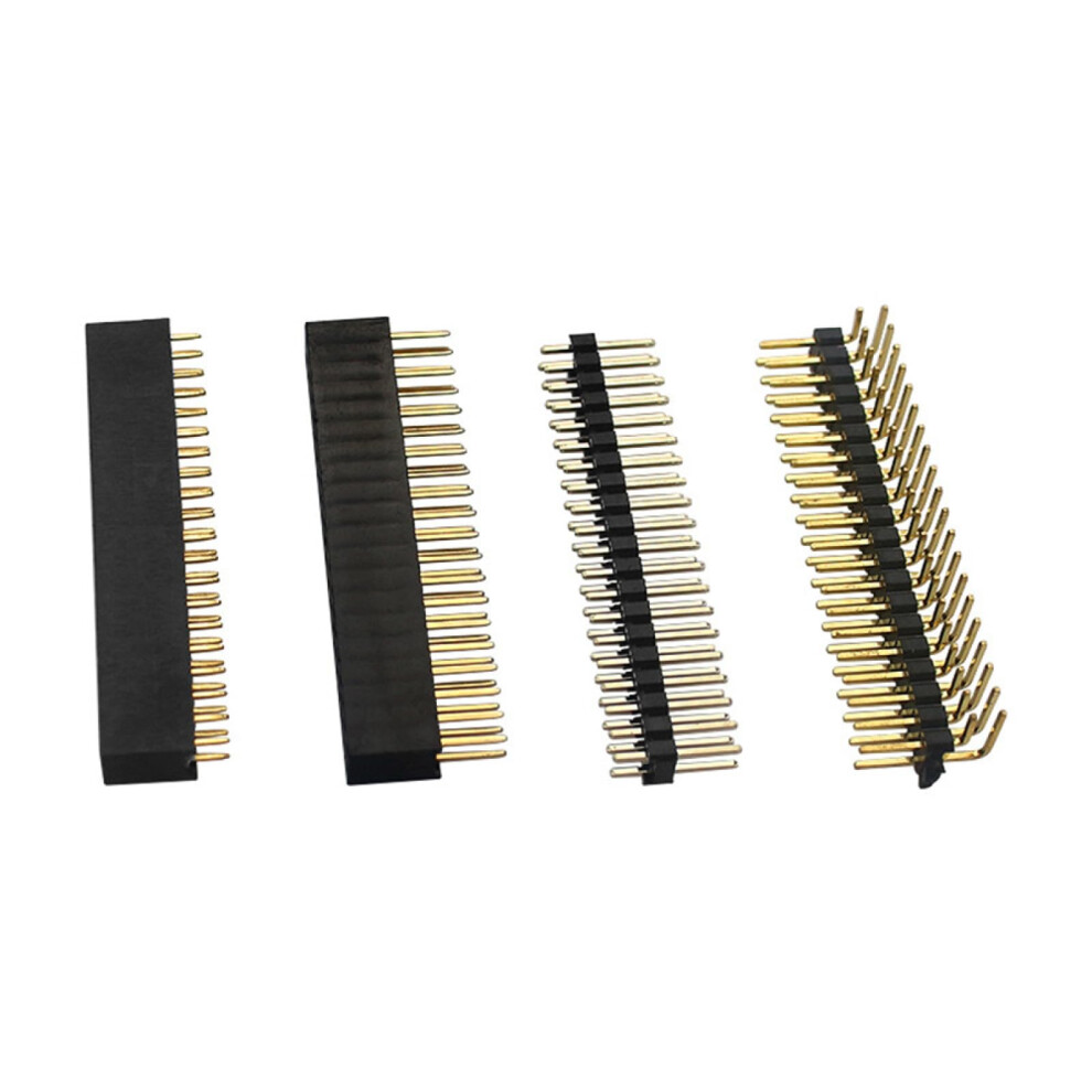 Dual Male Header 4 Pcs 2X20 Pin Row Straight Dual Row Connector Pin Header 40Pin Gpio For Raspberry Pi Zero/Zero W 9382693340757