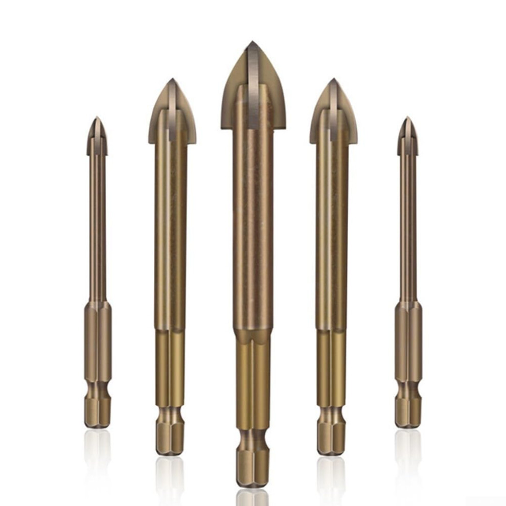 Drill Bit Set 5Pcs Cross Alloy Multimaterial For Ceramic Tile Glass Smooth Accurate Drilling 9199774050258