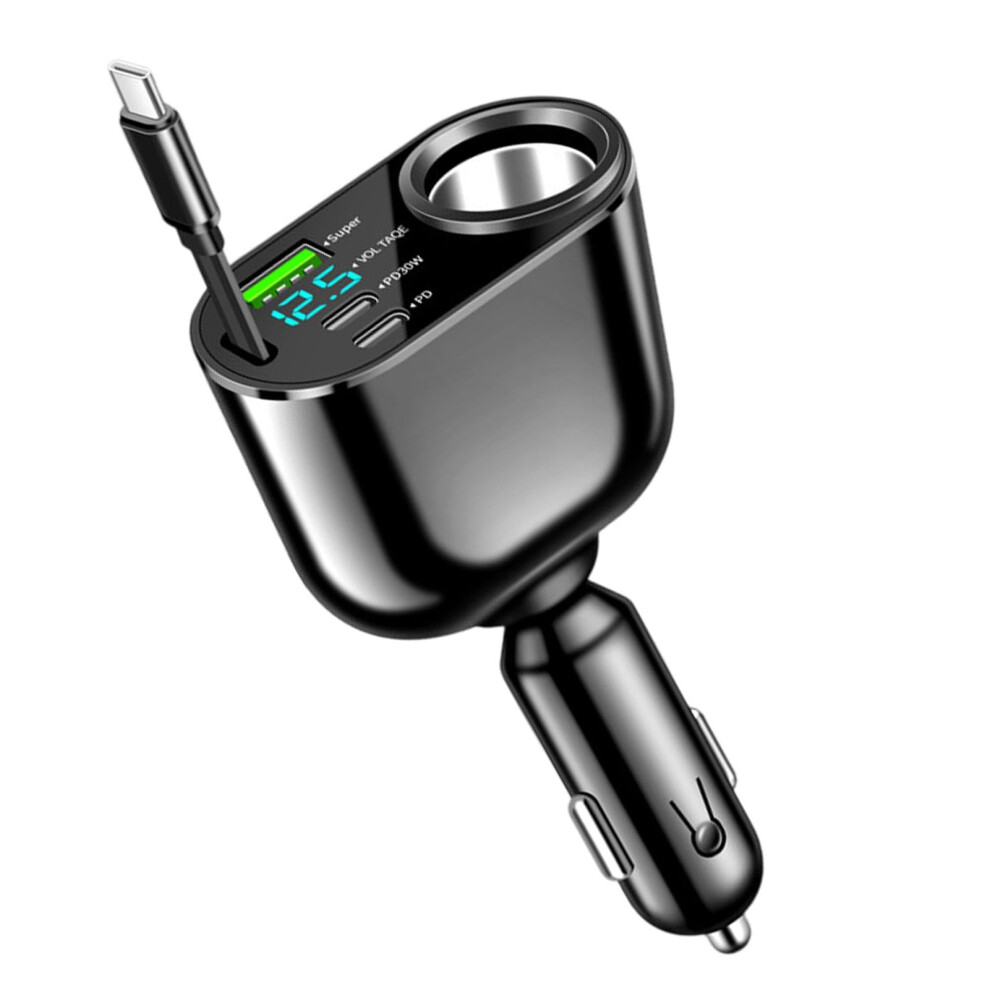 Car Phone Charger With Retractable Cord, Fast Charging Auto Mobile Phone Adapter For Trucks, Suvs, Sedans, And Rvs 9382693340887