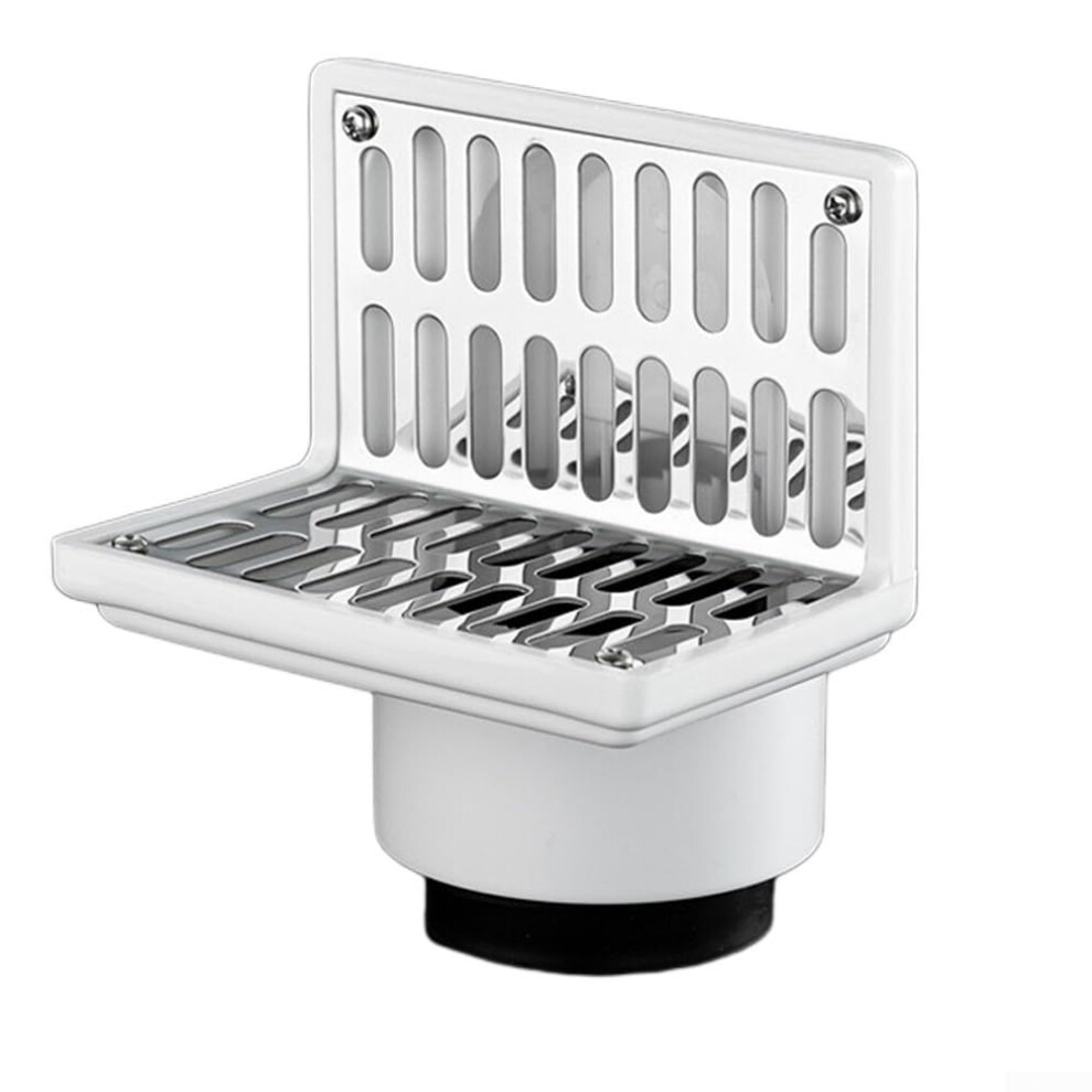 304 Stainless Steel Balcony Bathroom Floor Drain With Pvc Pipe, Dualuse Side Flow, 5075Mm Interface 9187378399385