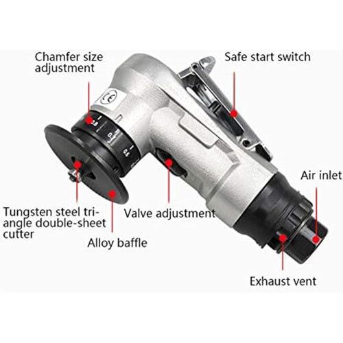 Mini Pneumatic Chamfering Tool For Inner Holes And Metal Edges, Quick Beveling And Deburring, Compact Size 2