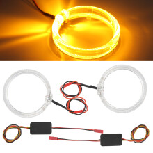 2pcs Car LED Angel Eyes Halo Rings 80mm, 9-36V, Yellow