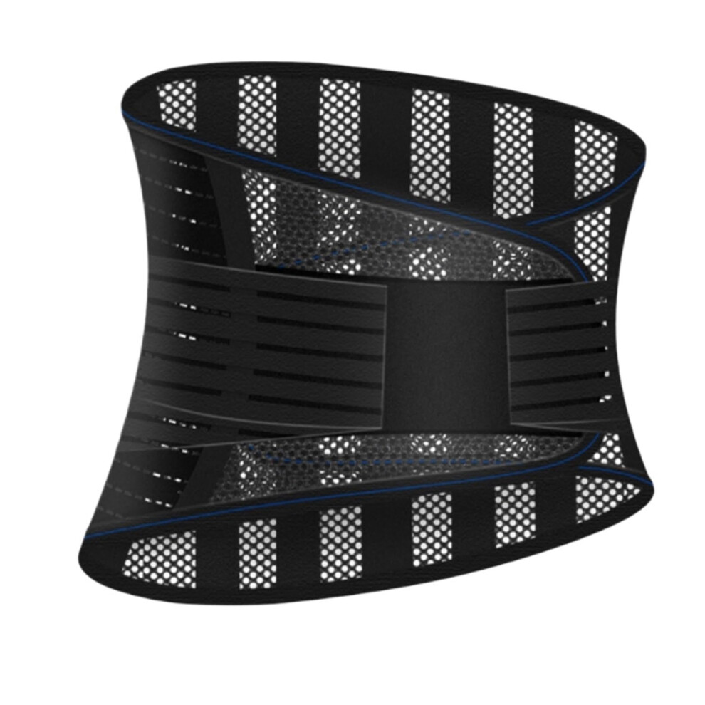 Black Lower Back Support Belt Xl Breathable 360 Lumbar Brace For Work, Exercise And Pain Relief