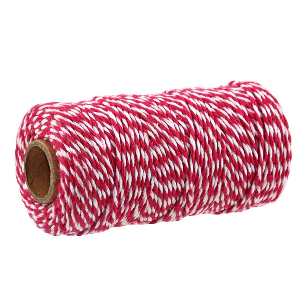 Red White Cotton Baker Twine Roll 100M Macrame Cord For Diy Crafts And Gift Wrapping 9199774050807