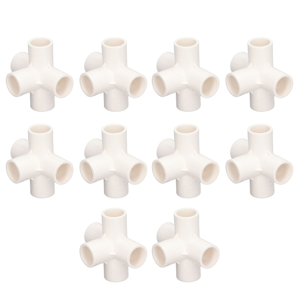 Sturdy 20Mm Pvc 5-Way Pipe Elbow Fittings For Diy Projects 10 Pack 7891375468761