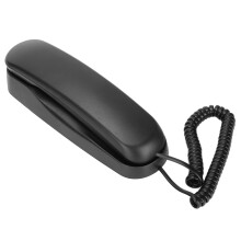 Teléfono con cable negro de ABS - Montaje para pared o escritorio