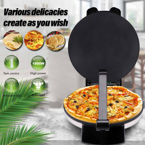 Electric Tortilla Press DoubleSided NonStick Surface AntiScald Handle Indicator Light Naan Bread Making 1