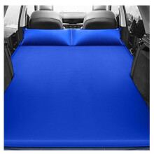 Car Inflatable Air Mattress Flocked Surface Portable SUV Camping Bed Blue