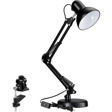 Flexible Design Architect Desk Lamp, Extendable Up To 18", Solid Metal Swing Arm With Weighted Base And Clamp Mount For Optimal Illumination, 2-In-1