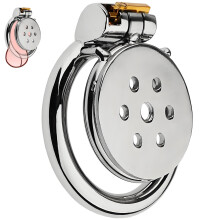 Inverted Chastity Cage Steel Stainless Flat Design For Men 50mm Beginner Male Chastity Device
