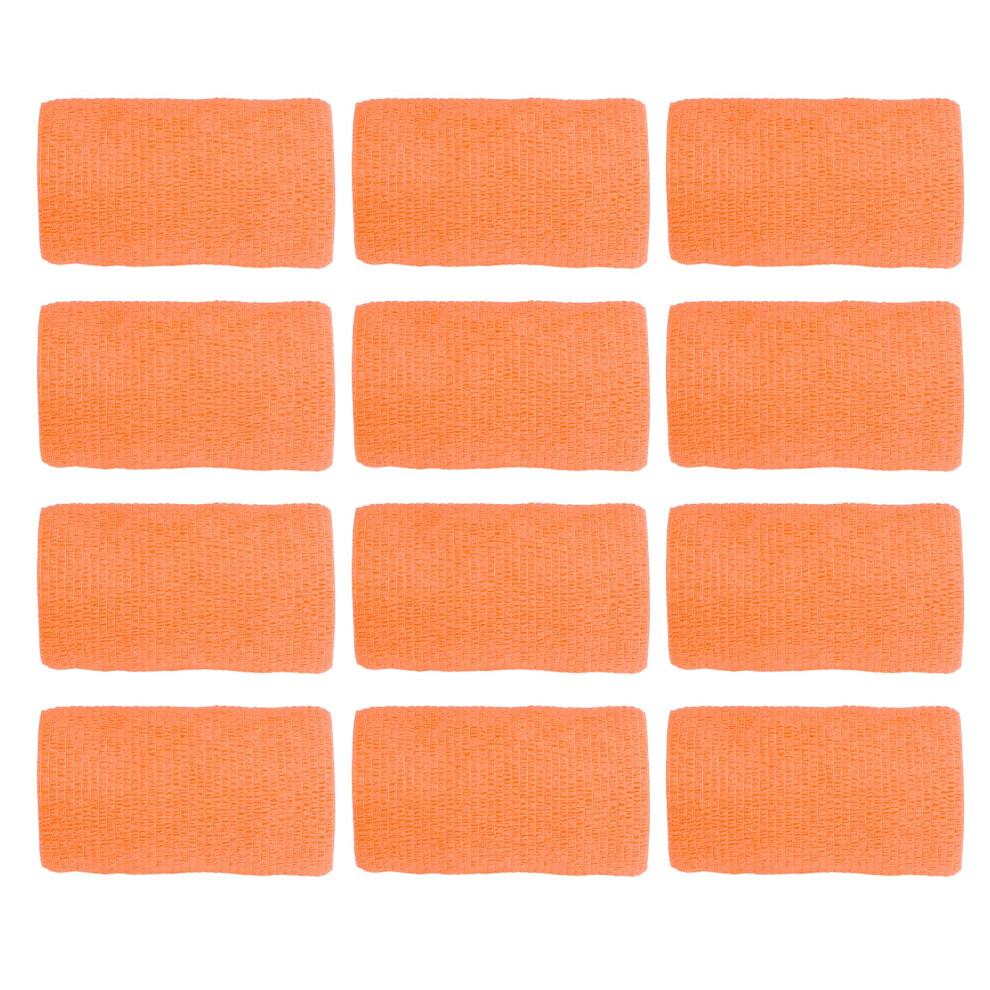 Orange Elastic Self Adhesive Bandage Wrap 12Pcs 10Cm For Cows Dogs Horses