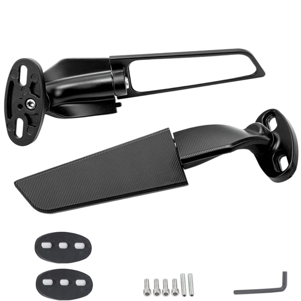 Motorcycle Rear View Mirrors 360 Rotation Aerodynamic Wing For Kawasaki Ninja 300 400 650 Zx6r Zx10r 9347817580303