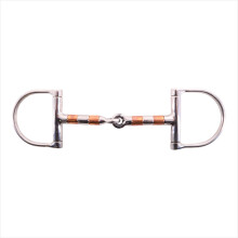 D-Bit Copper Roller Mouth Single Joint Horse Riding Bit AKRS-2641 Silver 4.50 Inch Size