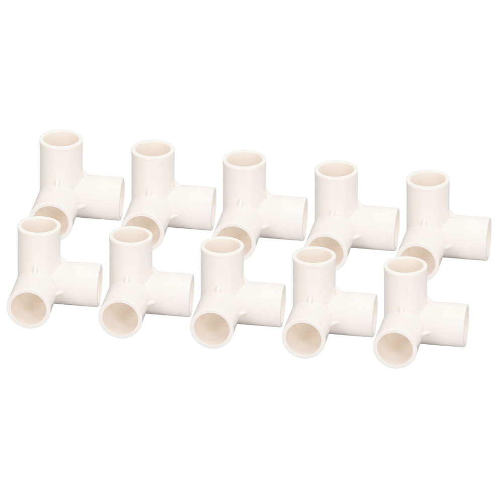 White Pvc Pipe Fittings 25Mm 10Pcs - 3 Way Tee & Corner Elbow For Diy Plumbing 5091375474355