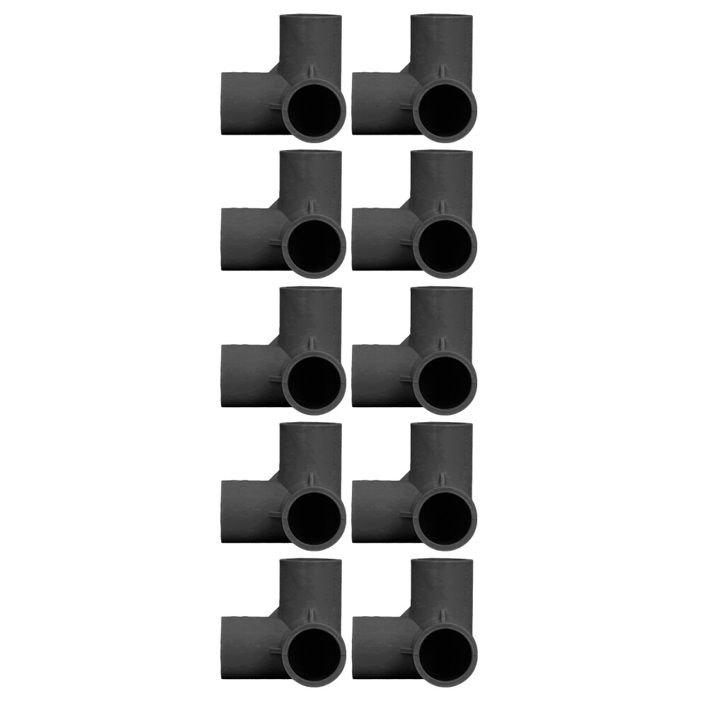 Black Pvc 3-Way Pipe Connectors 10Pcs 25Mm Id For Indoor/Outdoor 3221375474457
