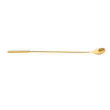 Golden Stainless Steel Long Handle Cocktail Mixing Spoon AntiRust Reusable for Bar Home Cafe