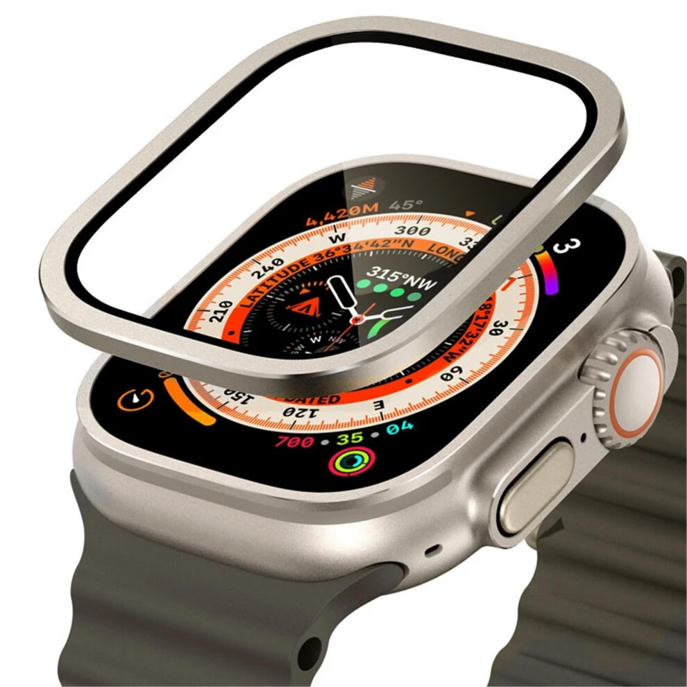 Tempered Glass For Watch Ultra 49Mm Titanium Frame Antiscratch Screen Protector For Series Ultra 2 9187378400920