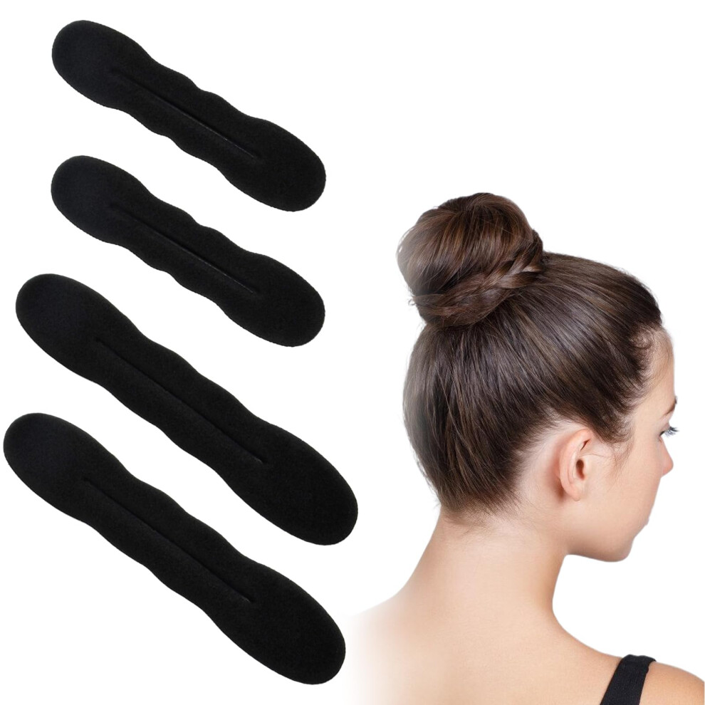 Hair Bun Maker Set with Large and Small Sizes for Easy Styling and Versatile Hairstyles, Black