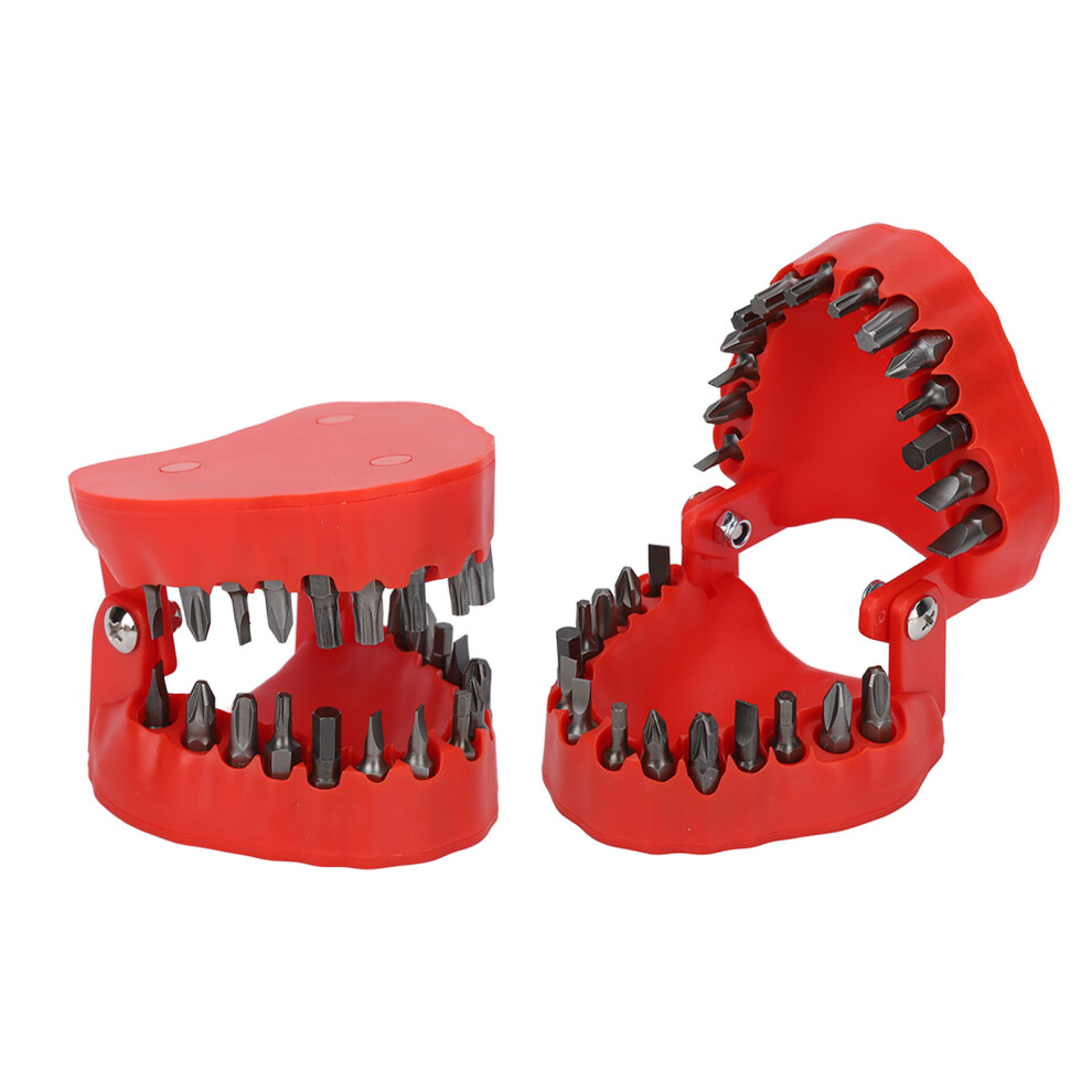 Red Denture Drill Bit Holder With 28 Bits, Abs Organizing Organizer 8201375477509