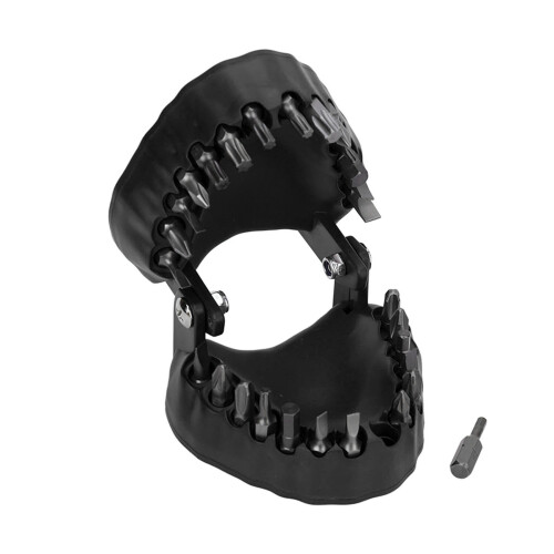 Durable Teeth Model Drill Bit Holder 28 Slots Quick Access - Black 2