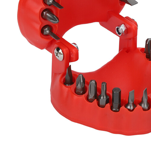 Red Denture Drill Bit Holder with 28 Bits, ABS Organizing Organizer 2