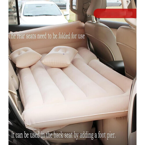 Car Inflatable Mattress with Pump, Breathable Flocking Surface, EBeige for Benz CClass Coupe 1