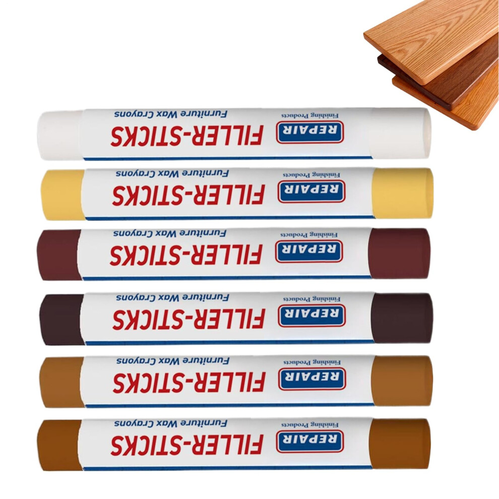 Furniture Kit With 6 Color Wood Markers And Wax Sticks For Instant Scratch And Dent Touch Up 9382693343932