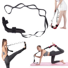 Stretching Strap With Loops And Detachable Foot Fascia Stretcher Foot And Calf Stretcher Black