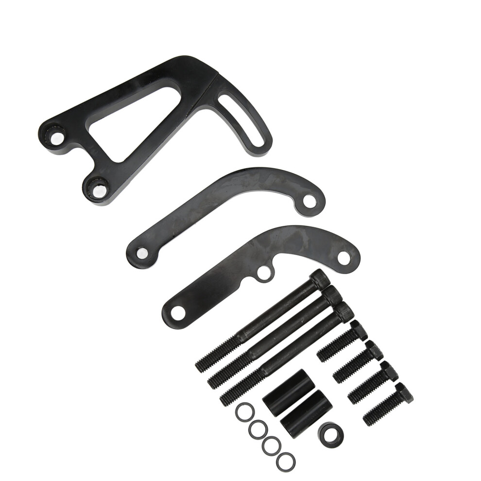 Aluminum Power Steering Pump Bracket Kit For Chevy Sbc Small Block Black 4941375481376