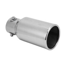 Universal Fit Exhaust Tip, Stainless Steel For Resonated Tips And Corrosion Resistance, Angle Cut Design And Water Drainage Hole