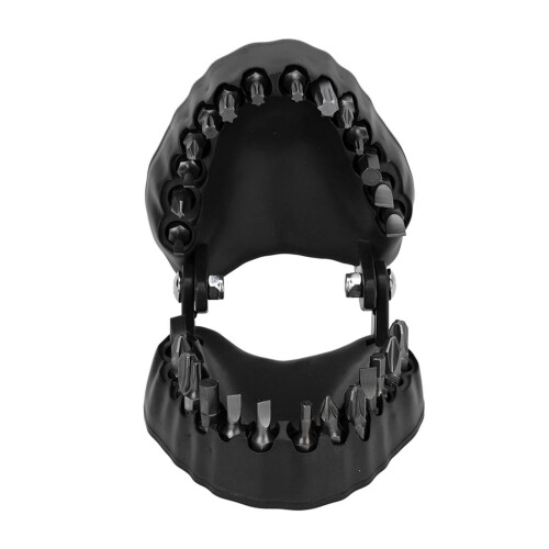 Durable Teeth Model Drill Bit Holder 28 Slots Quick Access - Black