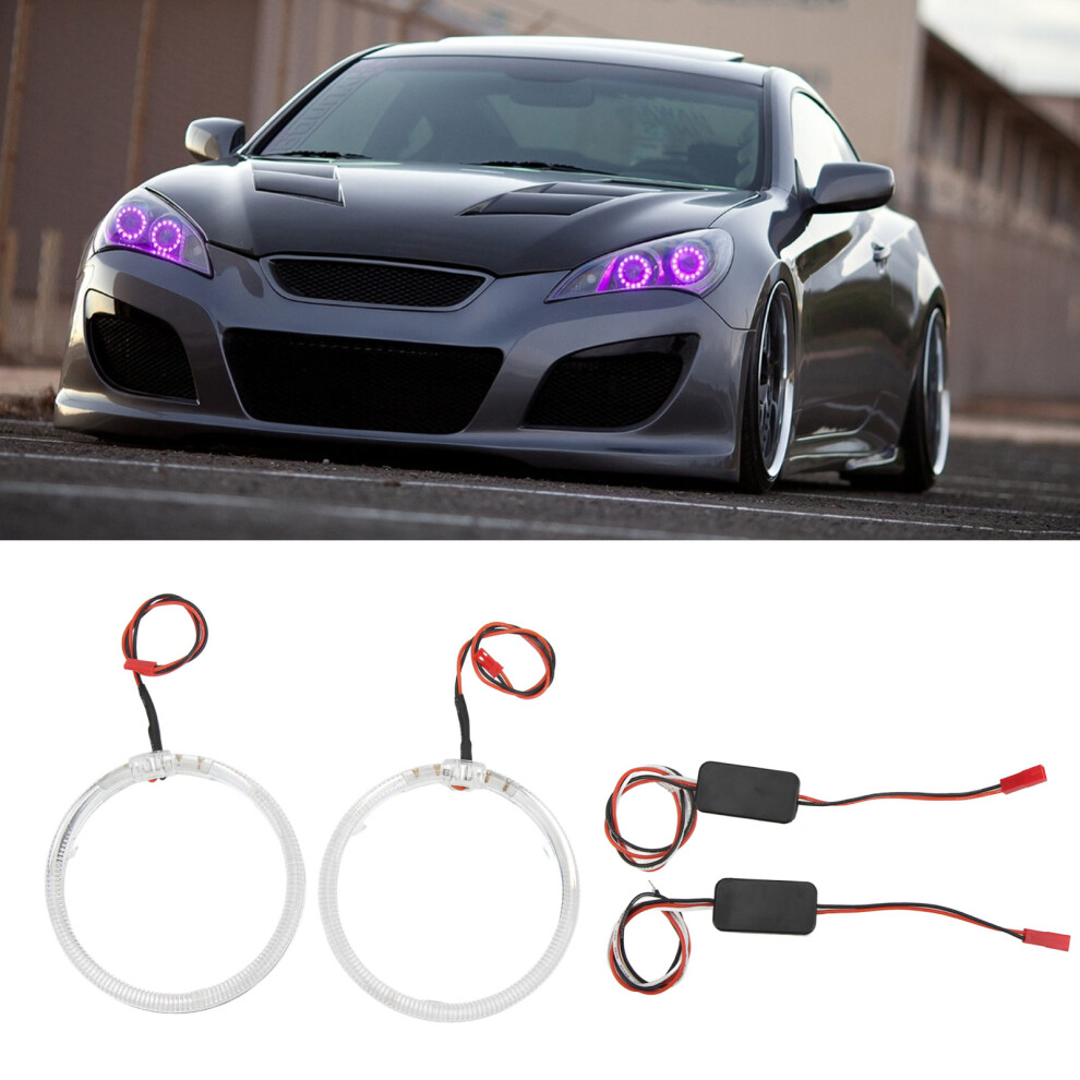 Car Led Angel Eyes Guide 95Mm 9-36V Drl Turn Signals Light/Purple 4381382232392