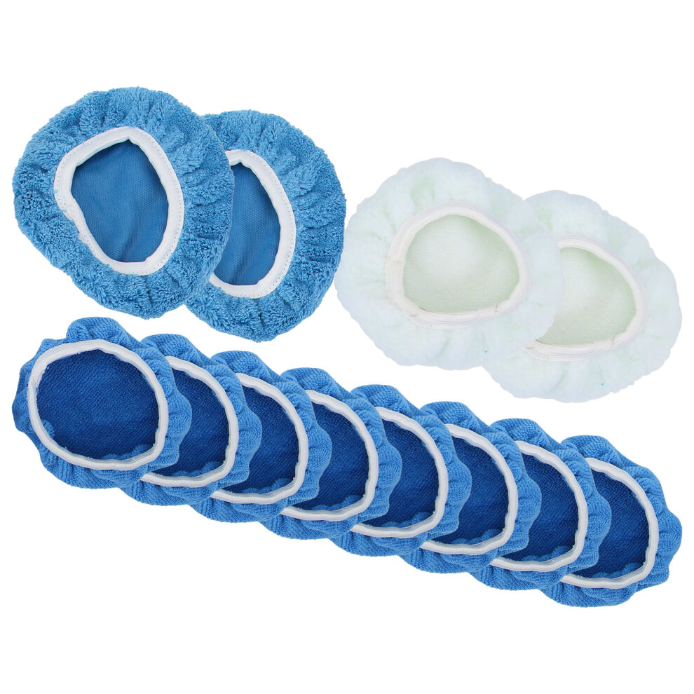 Set of 12 Fiber Buffer Pads Bonnet Covers for Car Polisher and Auto Detailing