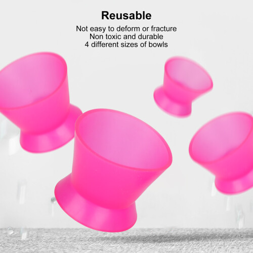 4pcs Reusable Silicone Dental Mixing Cups, Small to Plus Size 1
