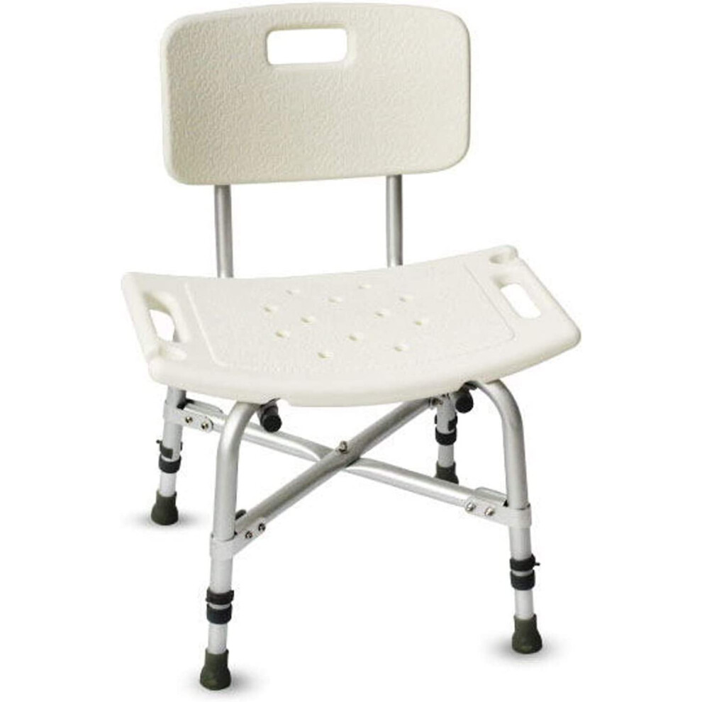White Heavy Duty Shower Stool, For Elderly Disabled Bench Bath Chair Ergonomic Aid Height Adjustable Bathroom Seat Shower Chair 51Cm