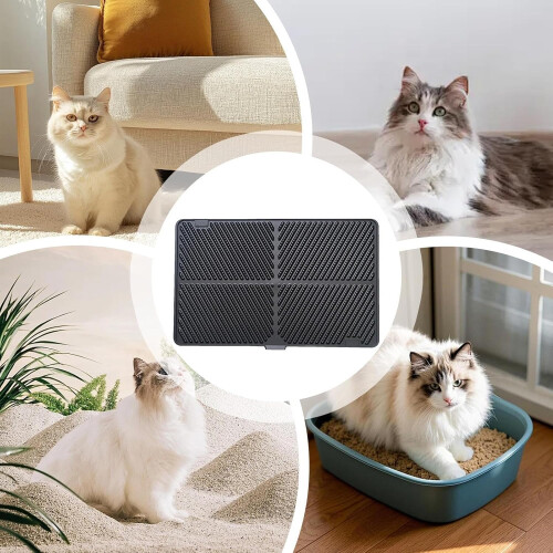 Extra Large Waterproof Cat Litter Mat with NonSlip Base, Foldable Easy Clean for Indoor Use 2