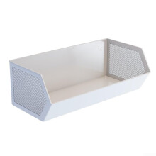 Metal Magnetic Hanging Shelf Organizing Kitchen Office White Raised Side Walls Strong Magnetic Mount Metal Surfaces