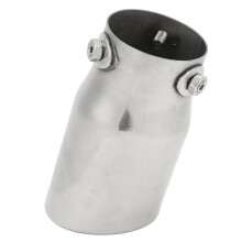 Edelstahl-Abgasanpassung 63 mm Eingang, 76 mm Ausgang, 150 mm Länge