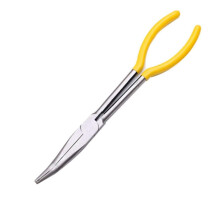 11 Inch Long Reach Needle Nose Pliers Set, Curved and Straight Angled for Automotive