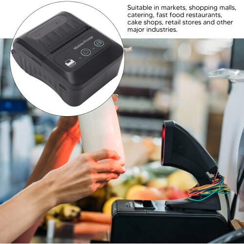 Thermal Ticket Printer 58mm Speed 203dpi Rechargeable 1500mAh Battery Micro USB Desktop 1